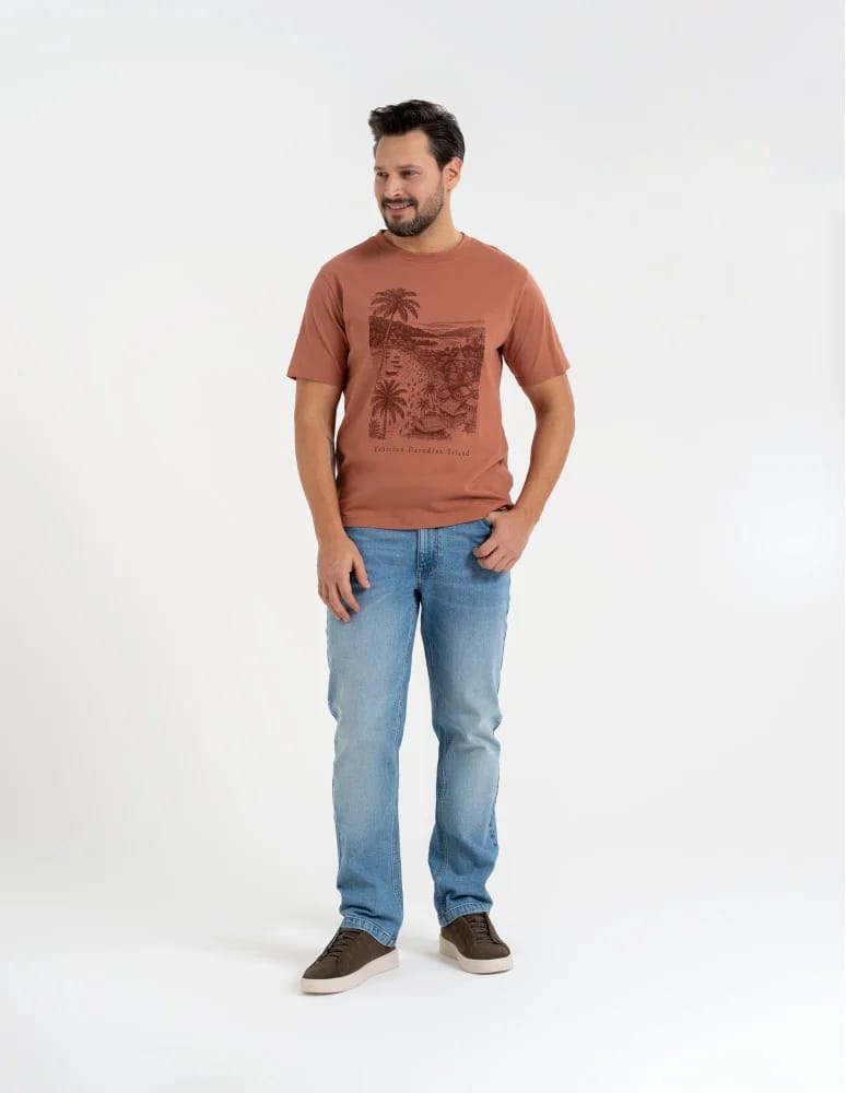 Koszulki i Tank Topy - T-shirt męski bawełniany z nadrukiem CZERWONY  - produkt moraj.pl 4