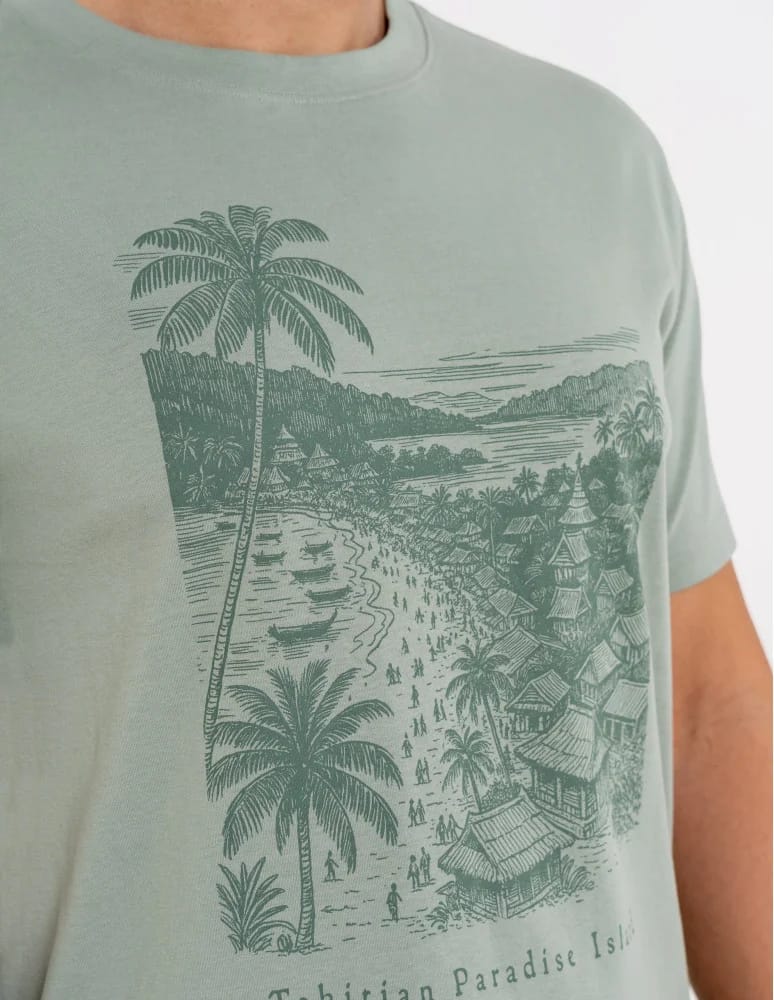 Koszulki i Tank Topy - T-shirt męski bawełniany z nadrukiem ZIELONY  - produkt moraj.pl 2