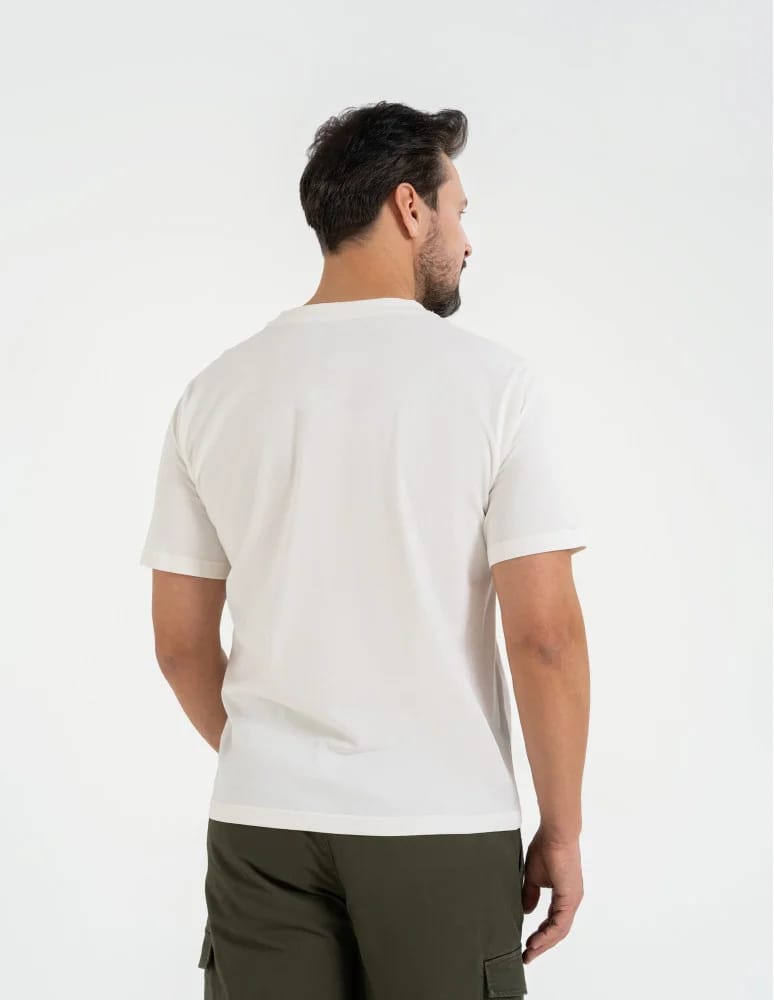 Koszulki i Tank Topy - T-shirt męski bawełniany z nadrukiem BEŻOWY - produkt moraj.pl 3