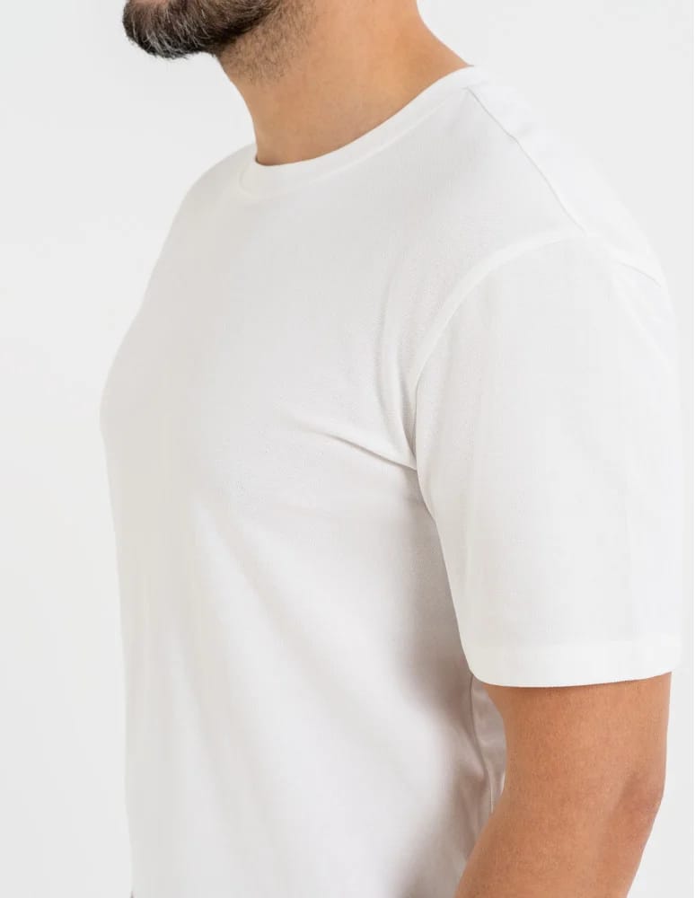 Koszulki z krótkim rękawem - Koszulka męska t-shirt z bawełny czesanej BIAŁY  - produkt moraj.pl 2
