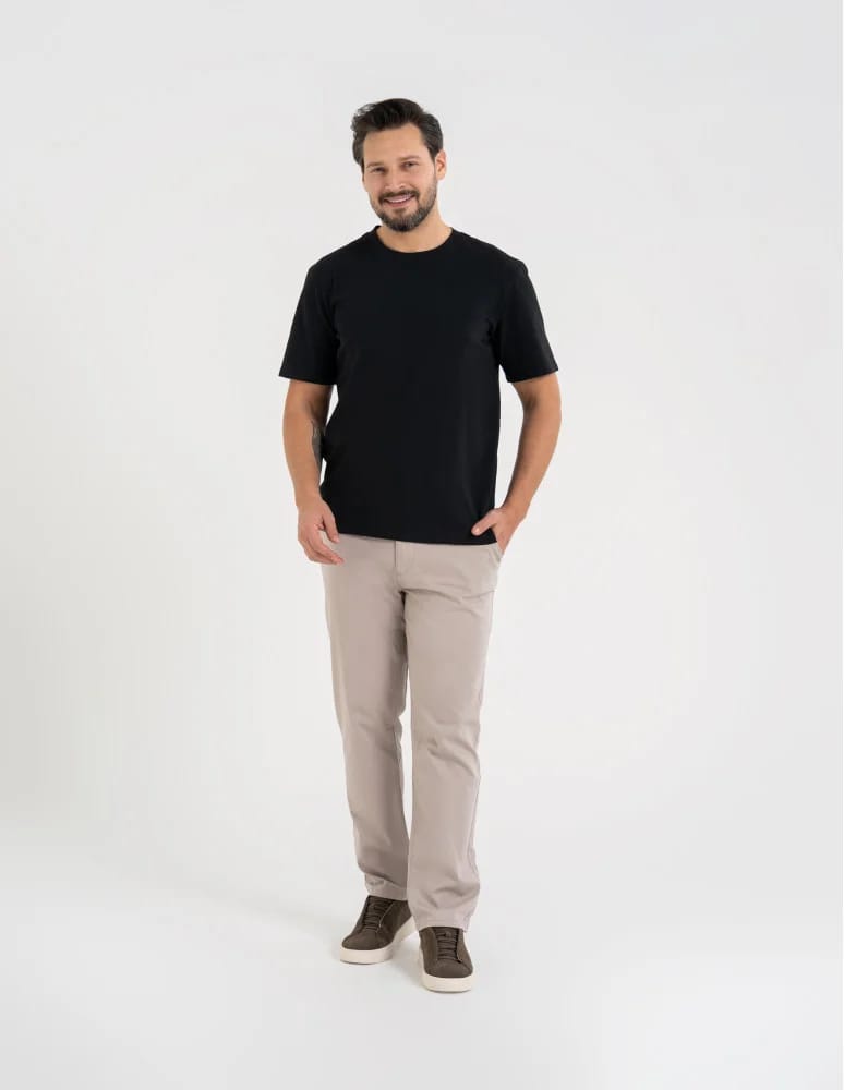 Koszulki z krótkim rękawem - Koszulka męska t-shirt z bawełny czesanej CZARNY - produkt moraj.pl 4