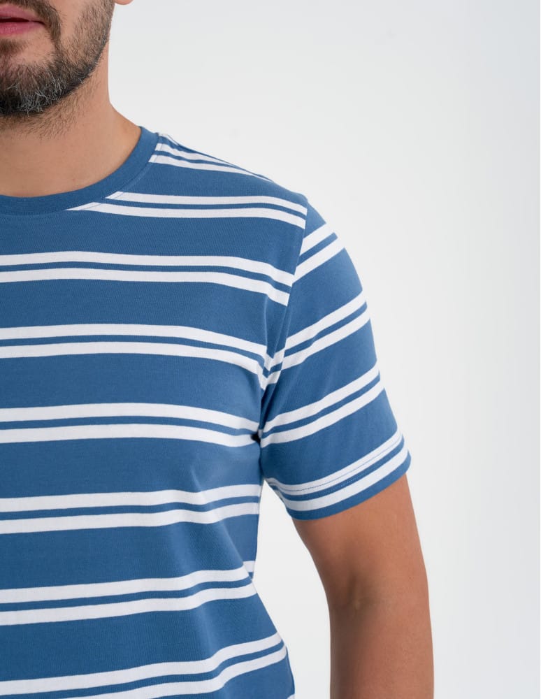 Koszulki z krótkim rękawem - T-shirt męski bawełniany 100% w paski WZÓR 2  - produkt moraj.pl 2