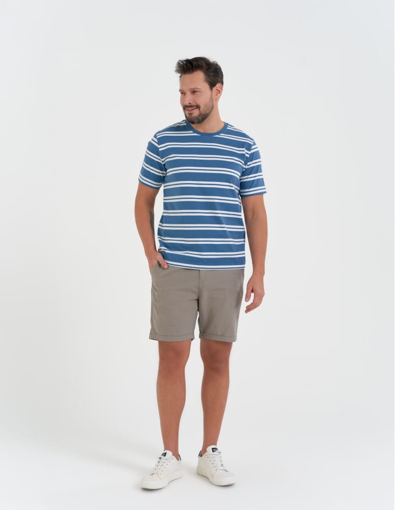 Koszulki z krótkim rękawem - T-shirt męski bawełniany 100% w paski WZÓR 2  - produkt moraj.pl 4
