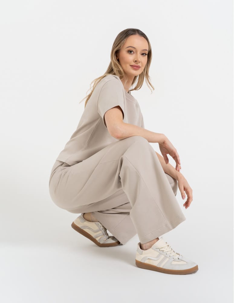 Spodnie dresowe - Spodnie damskie dresowe bawełniane z wysokim stanem SZARY - produkt moraj.pl 8