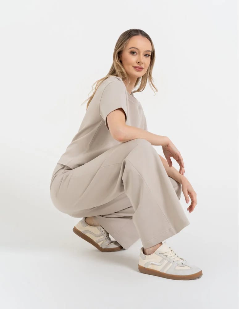 Spodnie dresowe - Spodnie damskie dresowe bawełniane z wysokim stanem SZARY  - produkt moraj.pl 8