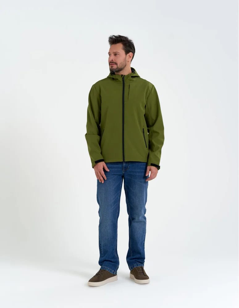 Kurtki przejściowe - Męska kurtka przejściowa softshell przeciwdeszczowy KHAKI  - produkt moraj.pl 15