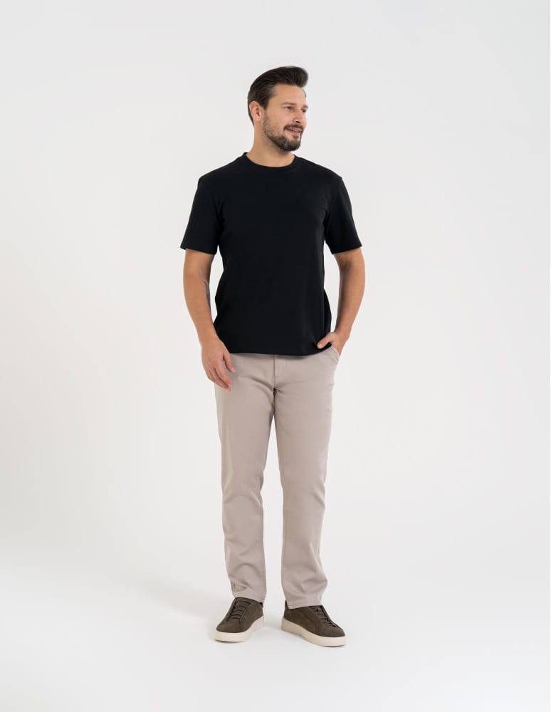 Koszulki z krótkim rękawem - Koszulka męska t-shirt z bawełny czesanej CZARNY  - produkt moraj.pl 5