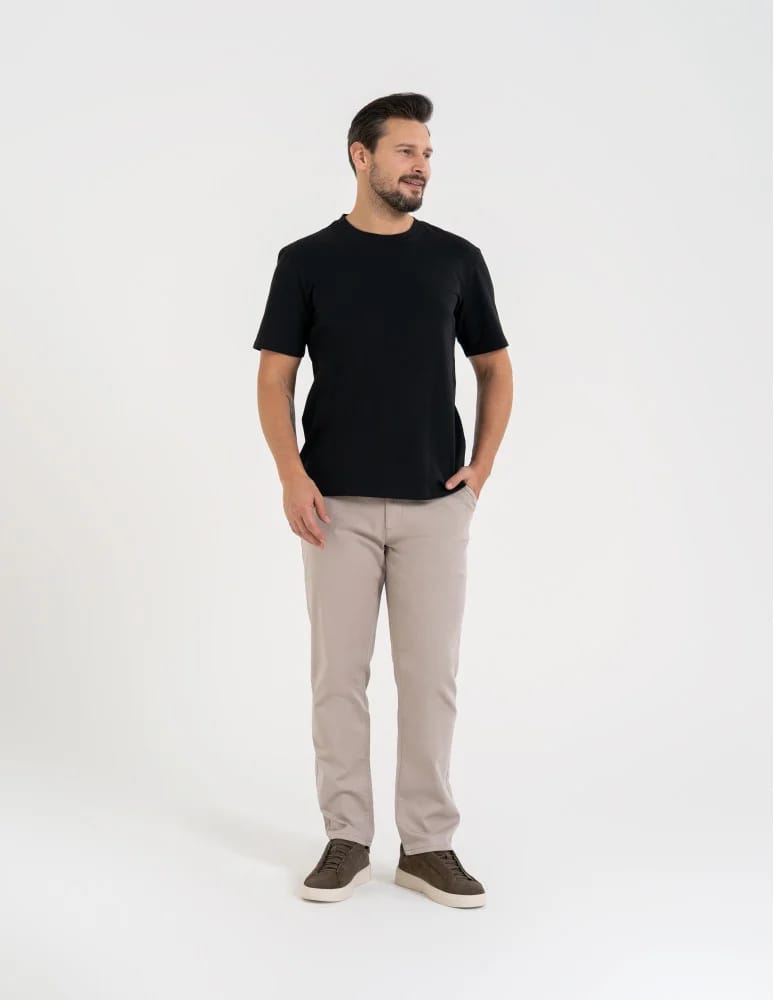Koszulki z krótkim rękawem - Koszulka męska t-shirt z bawełny czesanej CZARNY - produkt moraj.pl 5
