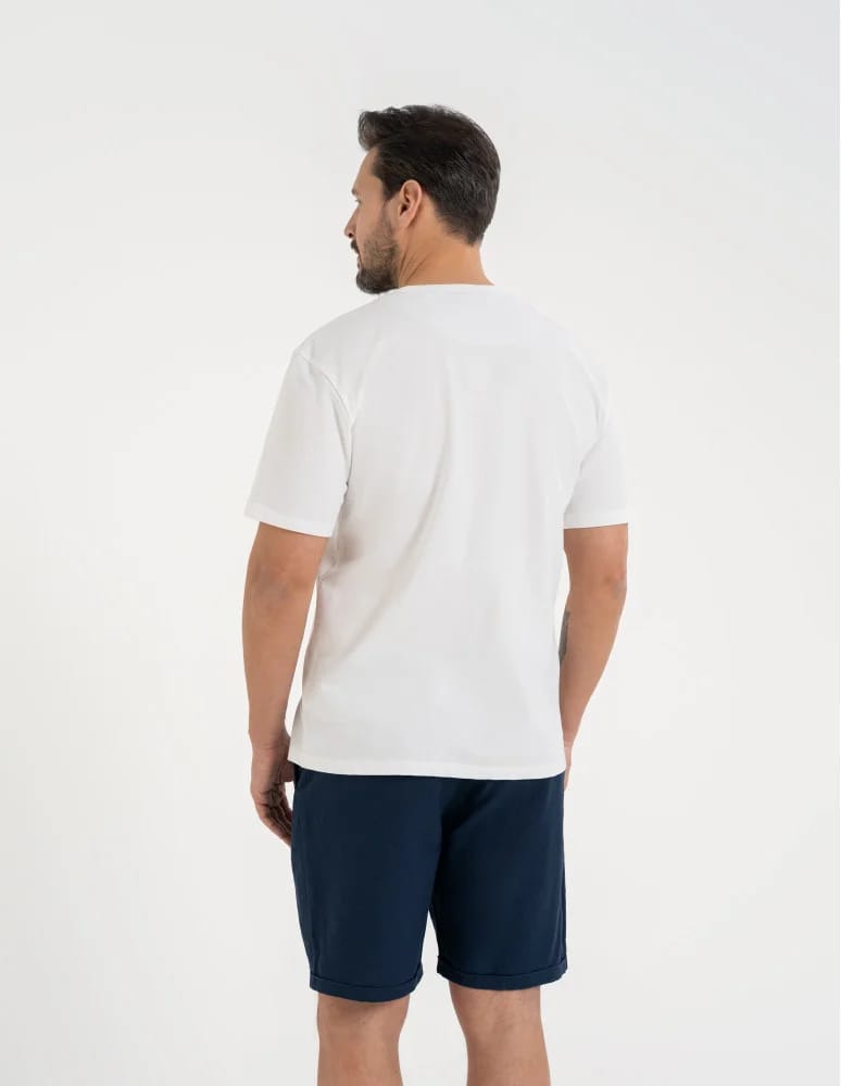 Koszulki z krótkim rękawem - Koszulka męska t-shirt z bawełny czesanej BIAŁY  - produkt moraj.pl 4