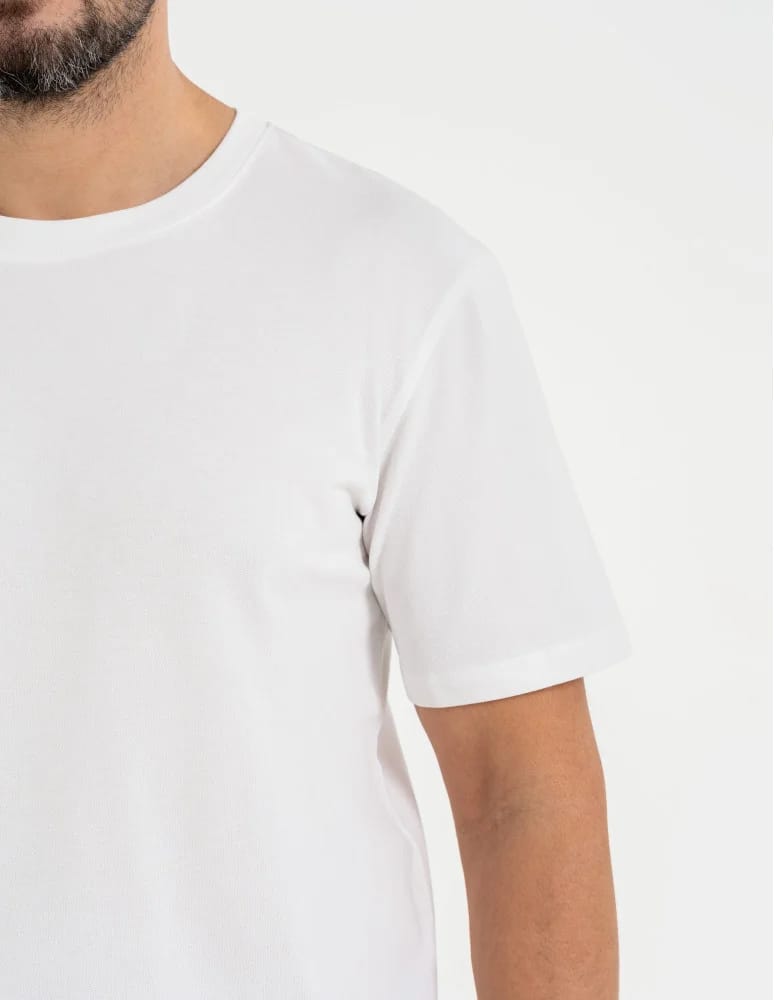 Koszulki z krótkim rękawem - Koszulka męska t-shirt z bawełny czesanej BIAŁY  - produkt moraj.pl 3