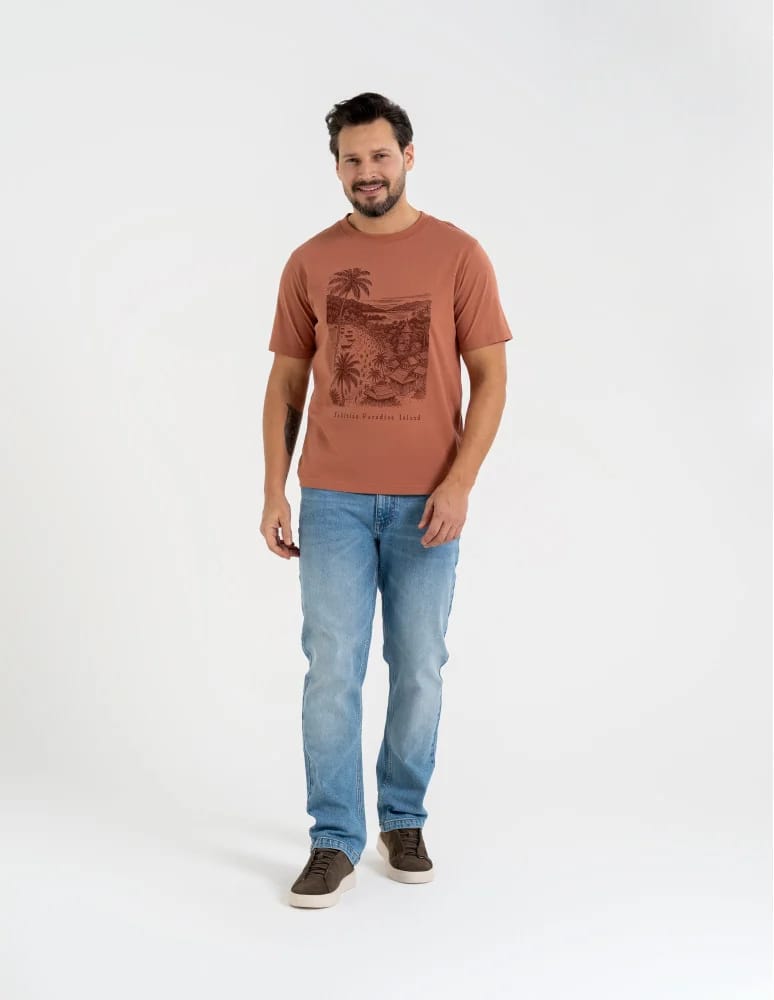 Koszulki i Tank Topy - T-shirt męski bawełniany z nadrukiem CZERWONY  - produkt moraj.pl 5