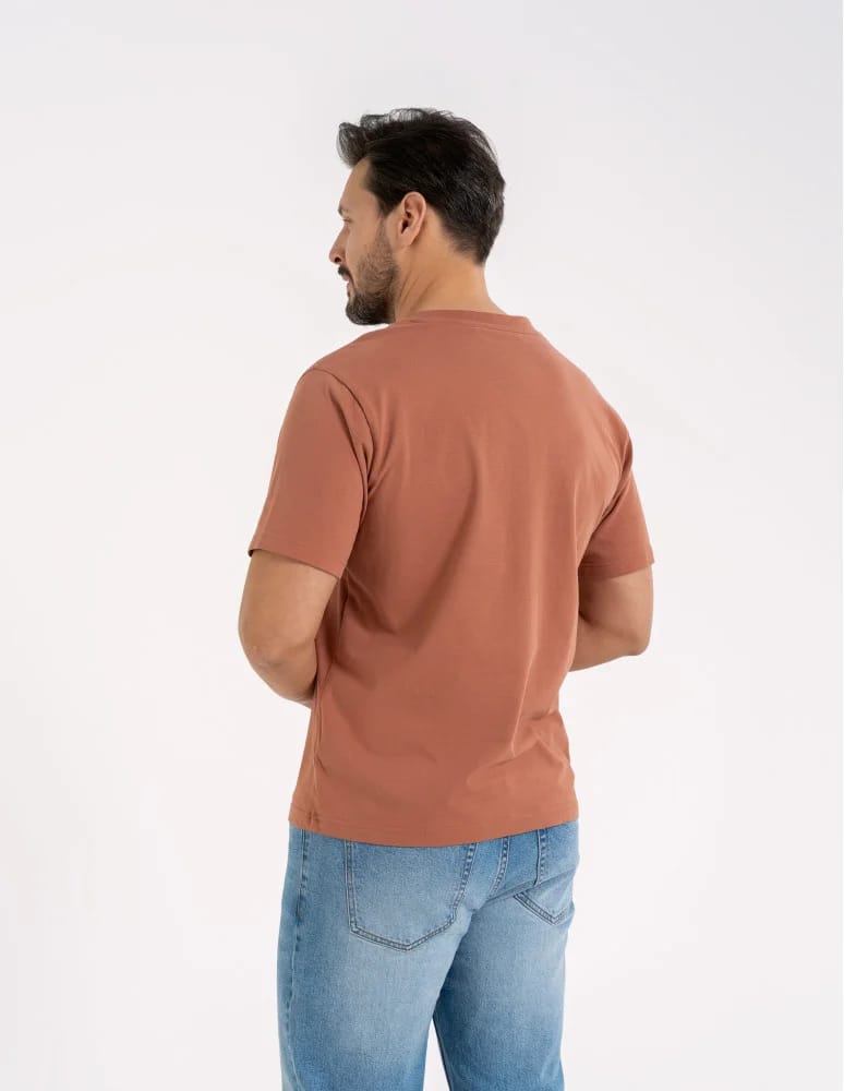 Koszulki i Tank Topy - T-shirt męski bawełniany z nadrukiem CZERWONY  - produkt moraj.pl 3