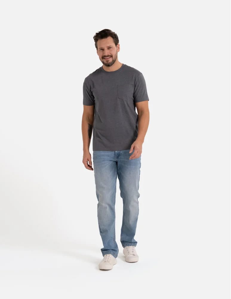 Koszulki z krótkim rękawem - Koszulka męska T-shirt bawełniany z kieszonką SZARY  - produkt moraj.pl 8