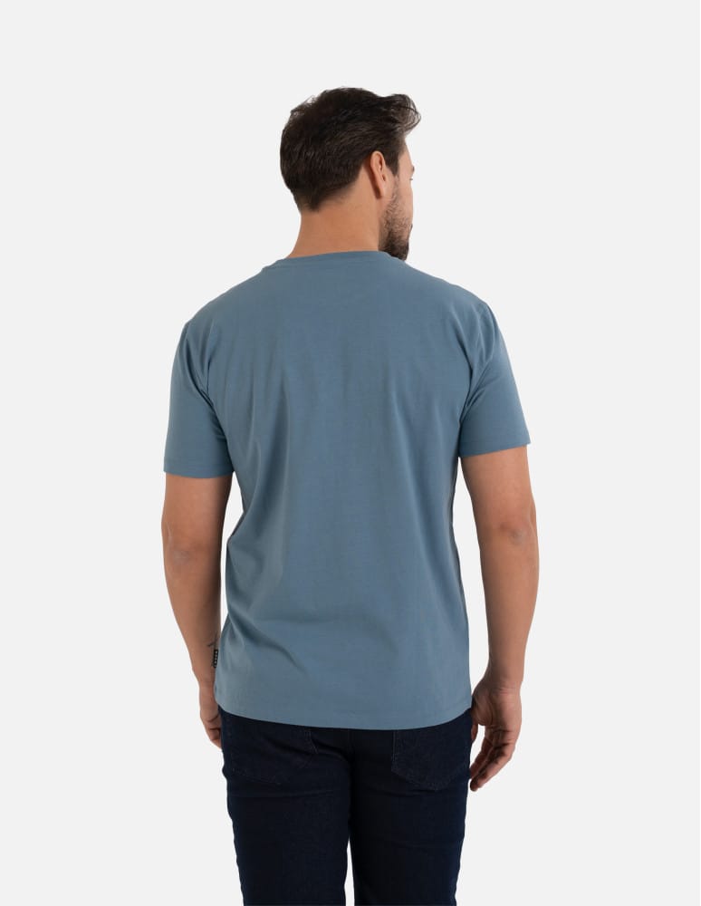 Koszulki z krótkim rękawem - Koszulka męska T-shirt bawełniany z kieszonką NIEBIESKI  - produkt moraj.pl 4