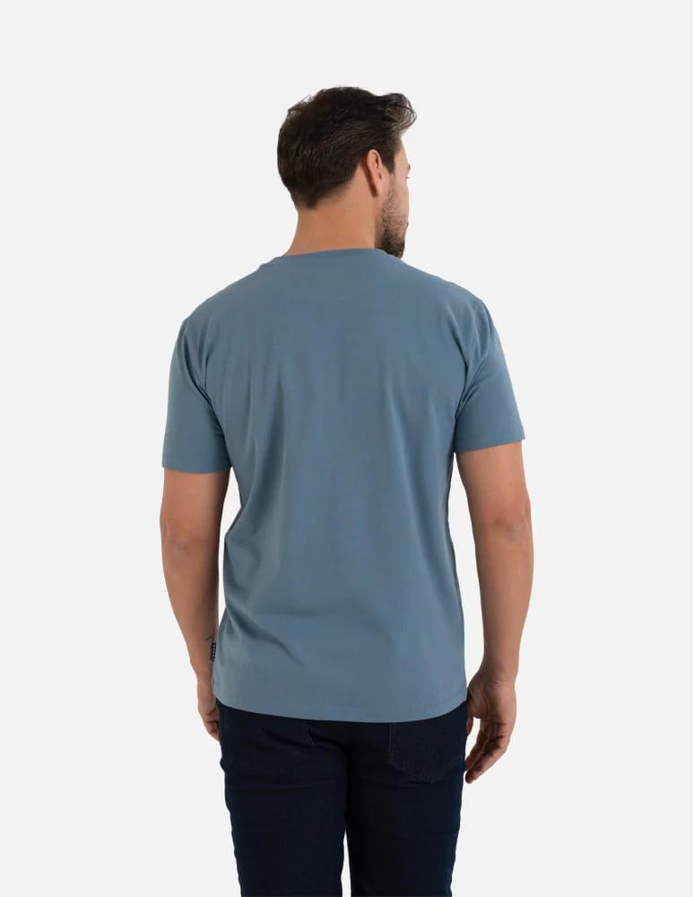 Koszulki z krótkim rękawem - Koszulka męska T-shirt bawełniany z kieszonką NIEBIESKI - produkt moraj.pl 4