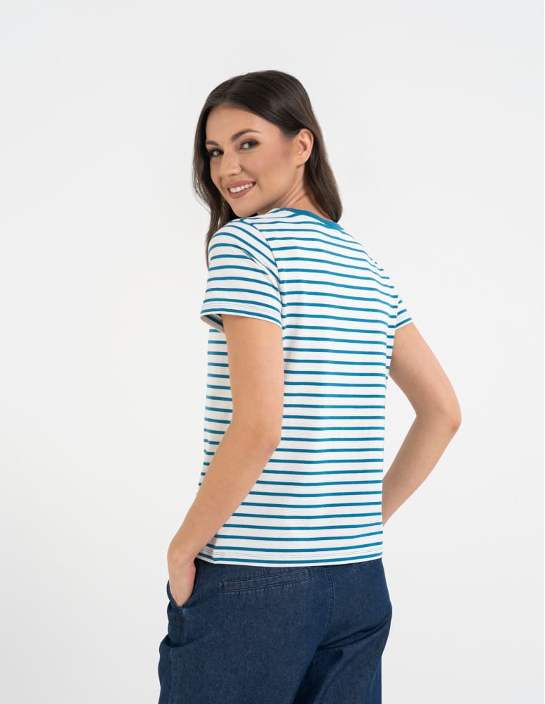 Koszulki z krótkim rękawem - T-shirt damski bawełniany w paski WZÓR 2  - produkt moraj.pl 4