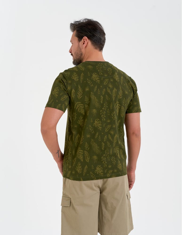 Koszulki z krótkim rękawem - Męski T-shirt bawełniany z motywem roślinnym WZÓR 1  - produkt moraj.pl 3