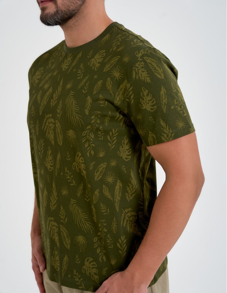 Koszulki z krótkim rękawem - Męski T-shirt bawełniany z motywem roślinnym WZÓR 1  - produkt moraj.pl 6