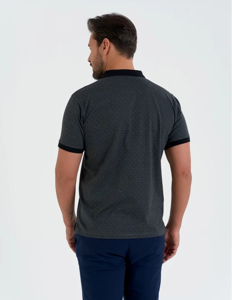 Koszulki polo - Koszulka polo męska z krótkim rękawem wzorzysta WZÓR 3 - produkt moraj.pl 3