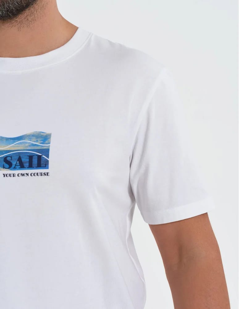 Koszulki z krótkim rękawem - T-shirt męski z nadrukiem morza BIAŁY  - produkt moraj.pl 6