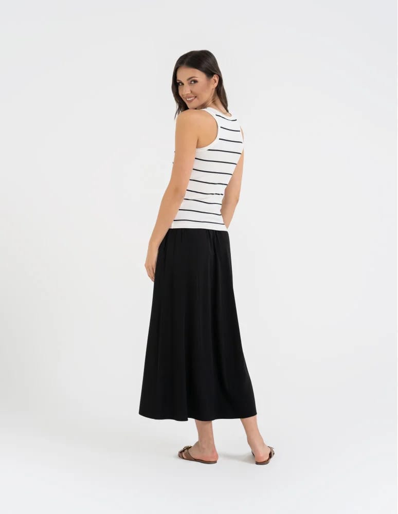 Topy na ramiączkach - Damska koszulka tank top w prążek bawełniana BIAŁY  - produkt moraj.pl 3