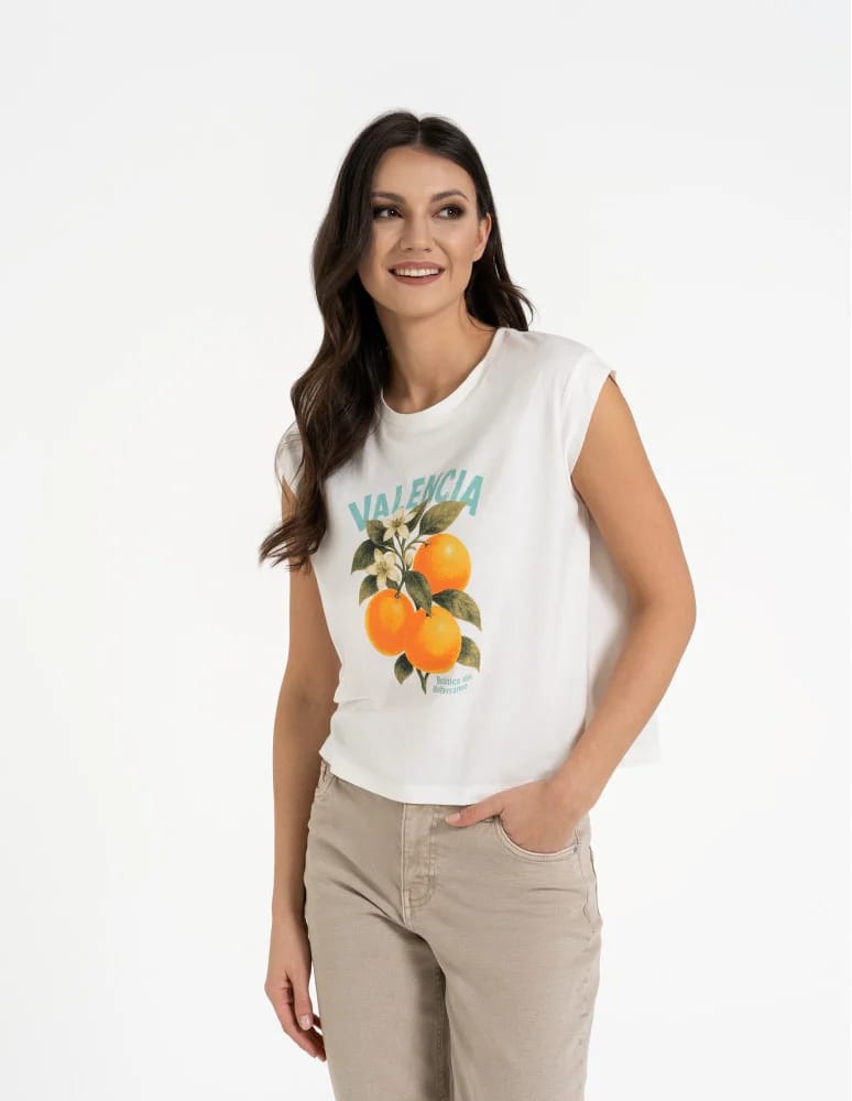 Koszulki z krótkim rękawem - T-shirt damski bawełniany z nadrukiem WZÓR 1 - produkt moraj.pl 6