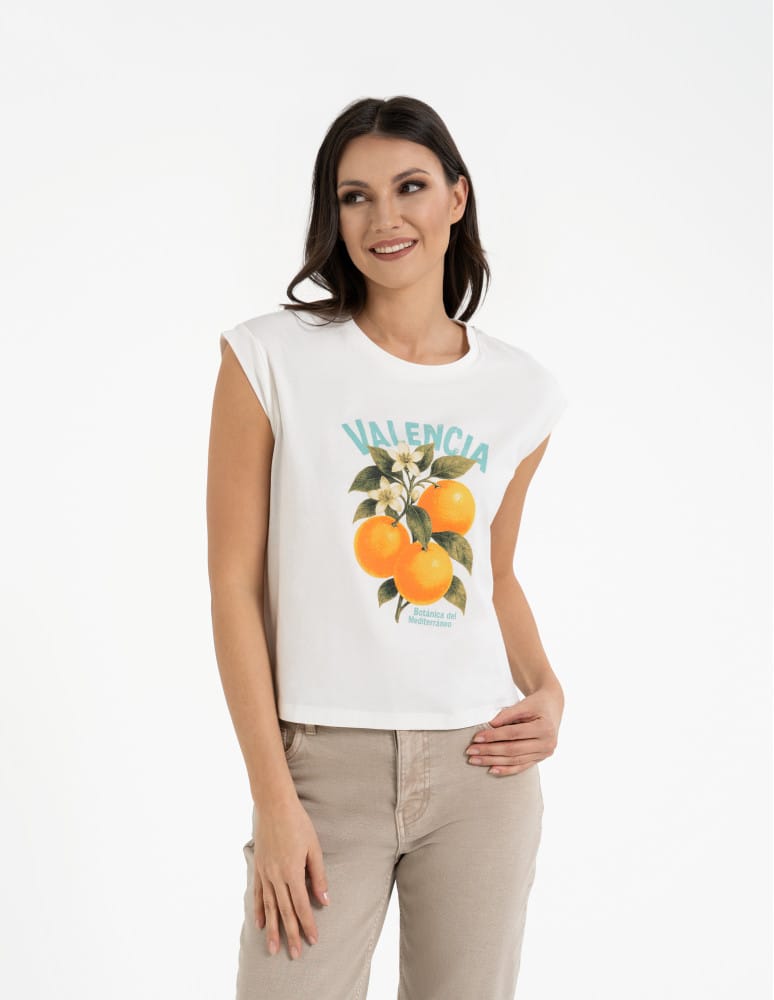 T-shirt damski bawełniany z nadrukiem WZÓR 1