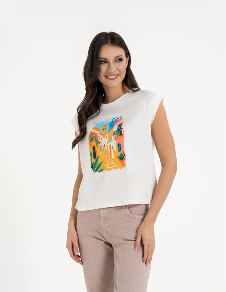 Koszulki z krótkim rękawem - T-shirt damski bawełniany z nadrukiem WZÓR 2 - produkt moraj.pl 4