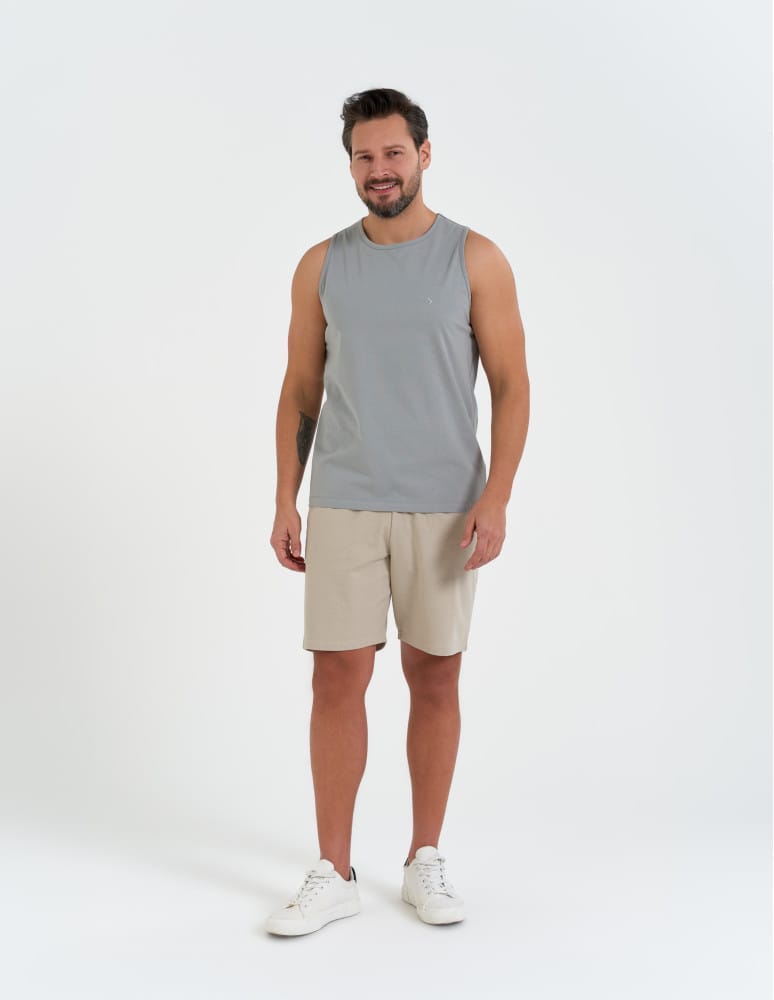 Tank Topy - Tank top męski bawełniany koszulka bez rękawów SZARY - produkt moraj.pl 1