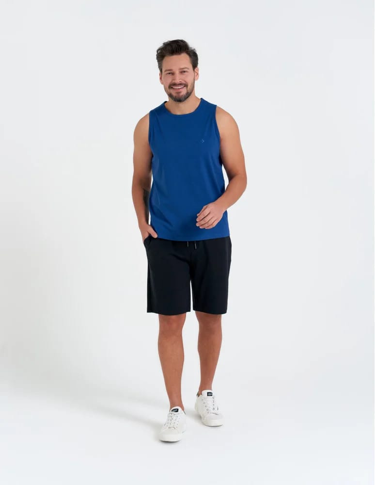 Tank Topy - Tank top męski bawełniany koszulka bez rękawów GRANATOWY - produkt moraj.pl 2