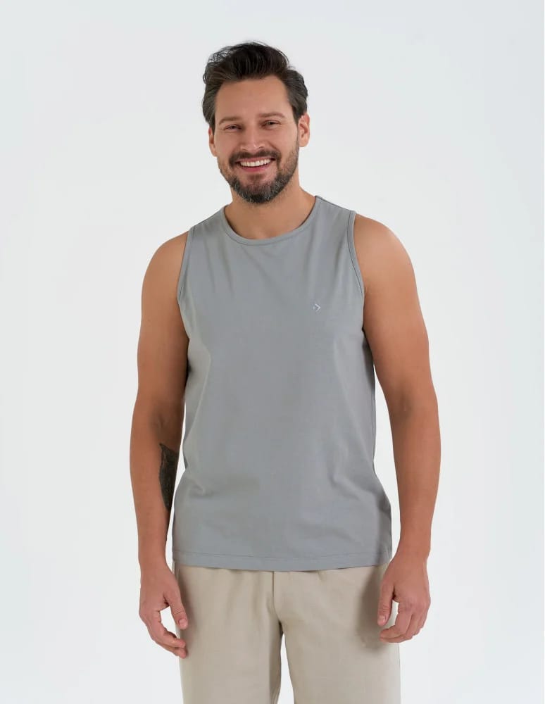 Tank Topy - Tank top męski bawełniany koszulka bez rękawów SZARY  - produkt moraj.pl 3