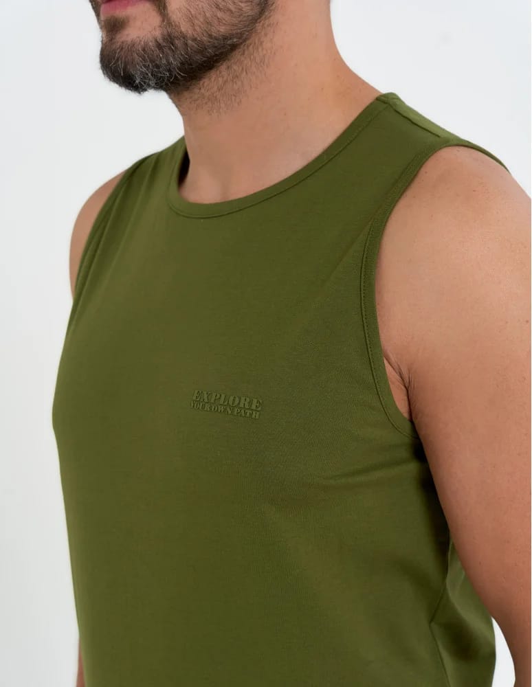 Tank Topy - Tank top męski koszulka bez rękawów bawełniana 100% ZIELONY  - produkt moraj.pl 2