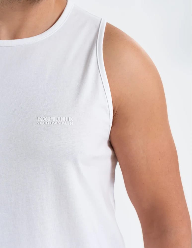 Tank Topy - Tank top męski koszulka bez rękawów bawełniana 100% BIAŁY - produkt moraj.pl 2