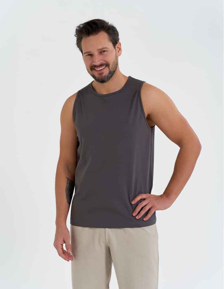 Tank top męski koszulka bez rękawów bawełniana 100% SZARY