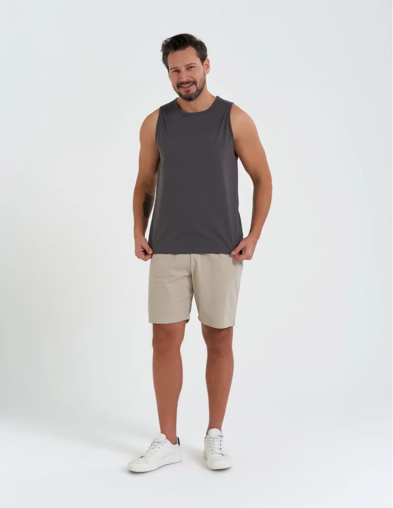 Tank Topy - Tank top męski koszulka bez rękawów bawełniana 100% SZARY - produkt moraj.pl 2