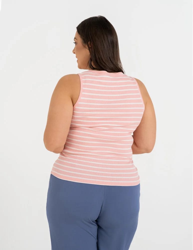 Topy na ramiączkach - Damska koszulka Tank Top w prążek WZÓR 2  - produkt moraj.pl 8