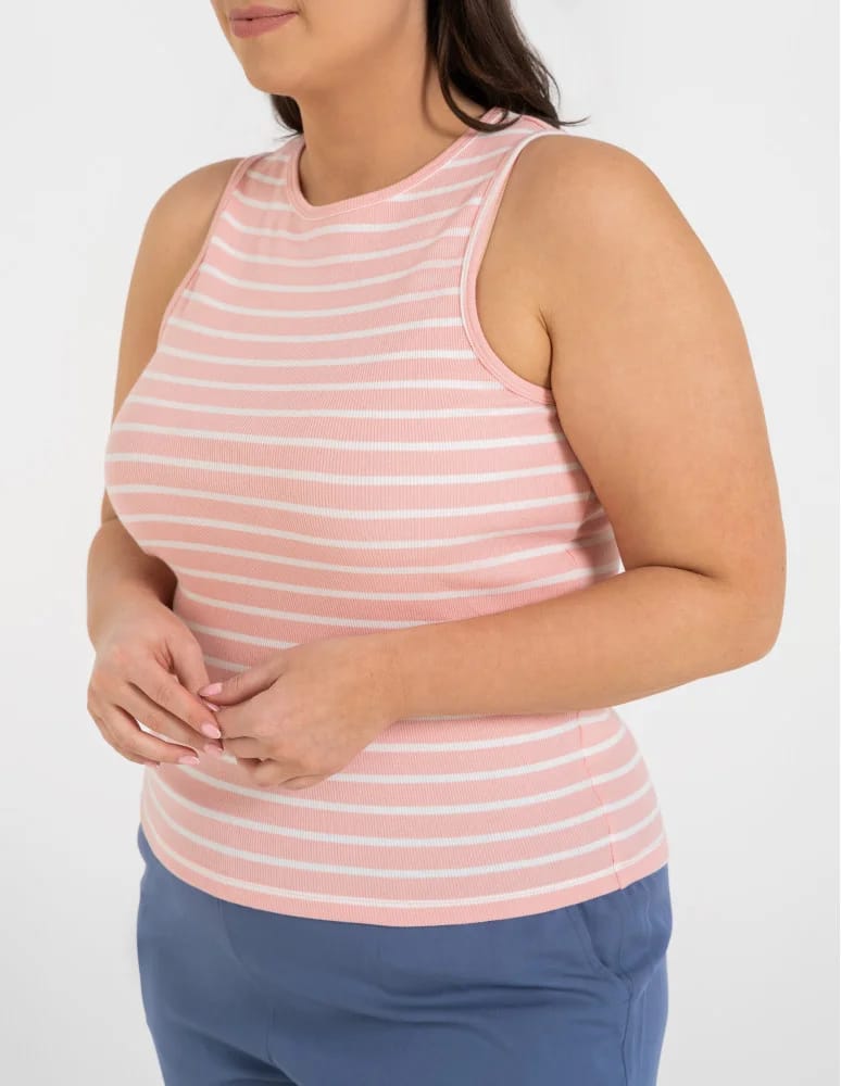 Topy na ramiączkach - Damska koszulka Tank Top w prążek WZÓR 2  - produkt moraj.pl 7