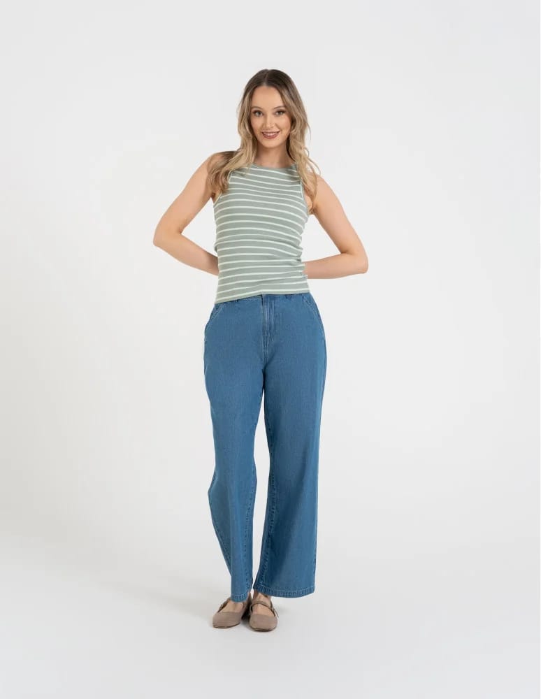 Topy na ramiączkach - Damska koszulka Tank Top w prążek WZÓR 1  - produkt moraj.pl 4