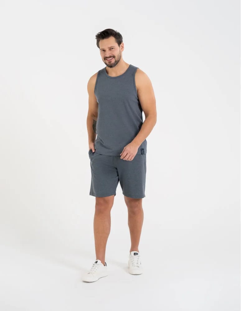 Koszulki i Tank Topy - Męski tank top gładka koszulka bez rękawów GRANATOWY - produkt moraj.pl 6