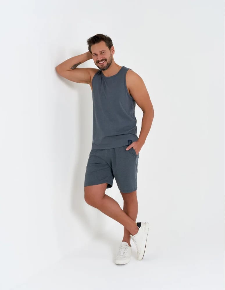 Koszulki i Tank Topy - Męski tank top gładka koszulka bez rękawów GRANATOWY - produkt moraj.pl 7