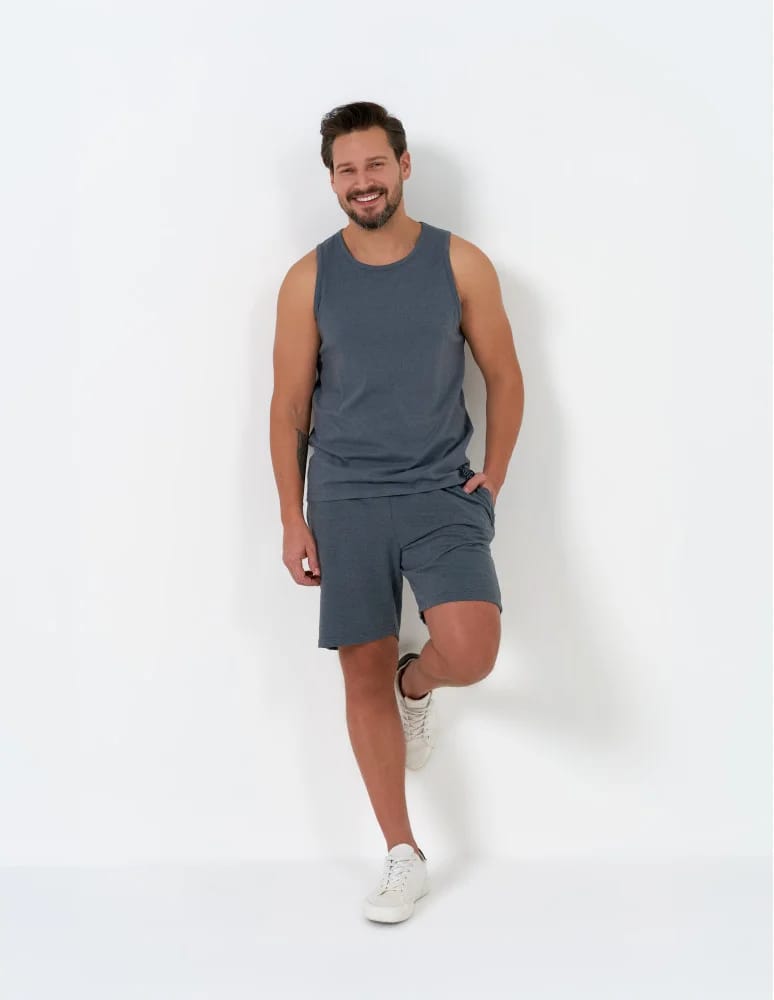 Koszulki i Tank Topy - Męski tank top gładka koszulka bez rękawów GRANATOWY - produkt moraj.pl 5