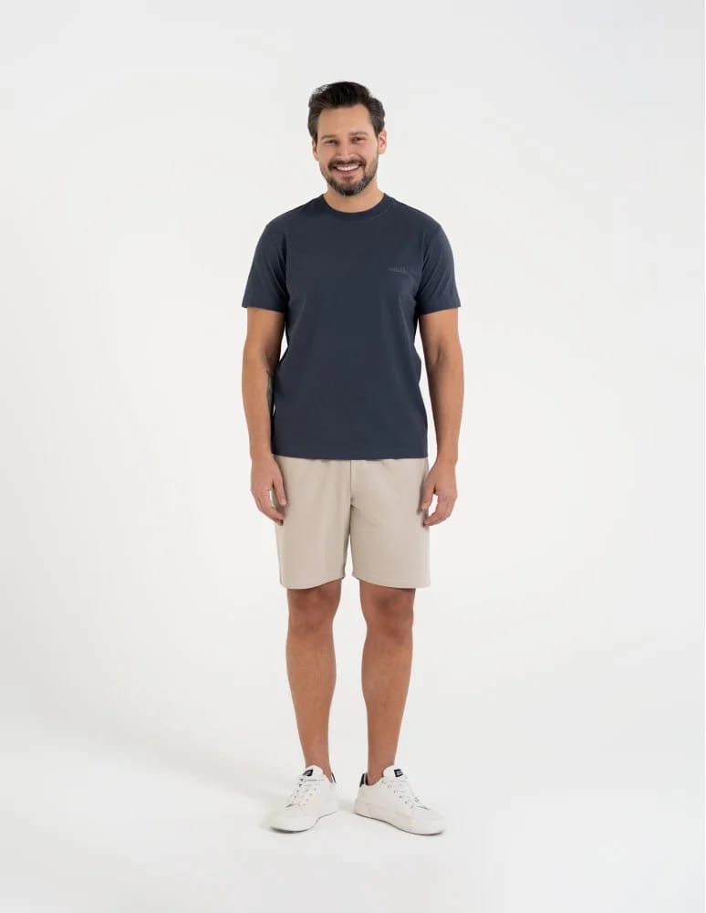 Koszulki z krótkim rękawem - T-shirt męski bawełniany 100% z nadrukiem GRANATOWY  - produkt moraj.pl 3