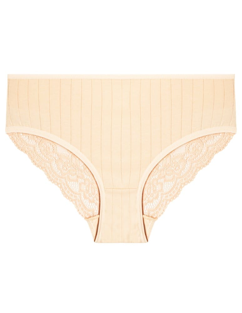 Majtki figi - Majtki damskie bikini prążkowane z koronkowym tyłem 12-pak WIELOKOLOROWY  - produkt moraj.pl 3
