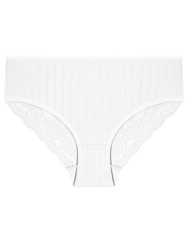 Majtki figi - Majtki damskie bikini prążkowane z koronkowym tyłem 12-pak WIELOKOLOROWY  - produkt moraj.pl 5