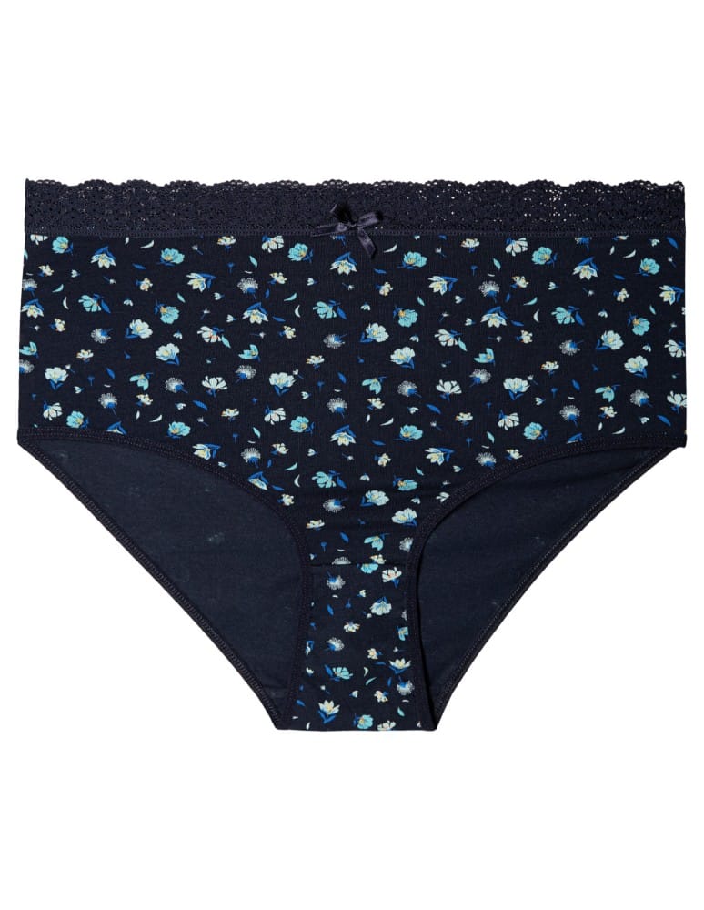 Majtki figi - Majtki damskie figi maxi bikini bawełniane w kwiatuszki 4-pak WIELOKOLOROWY  - produkt moraj.pl 8