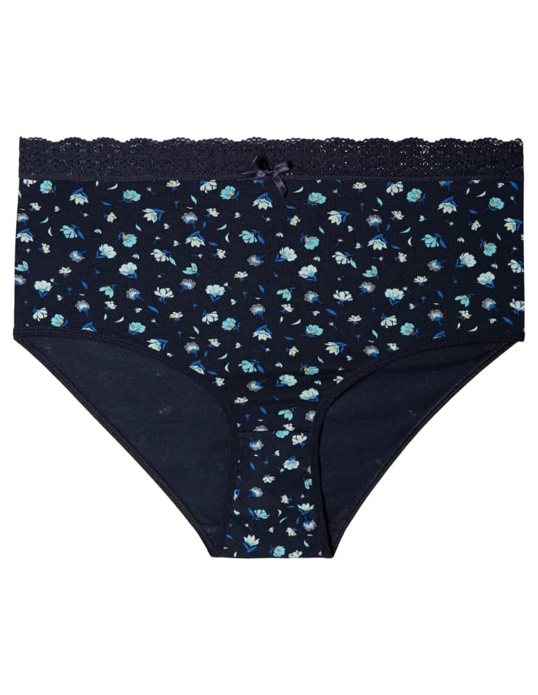Majtki figi - Majtki damskie figi maxi bikini bawełniane w kwiatuszki 4-pak WIELOKOLOROWY - produkt moraj.pl 8