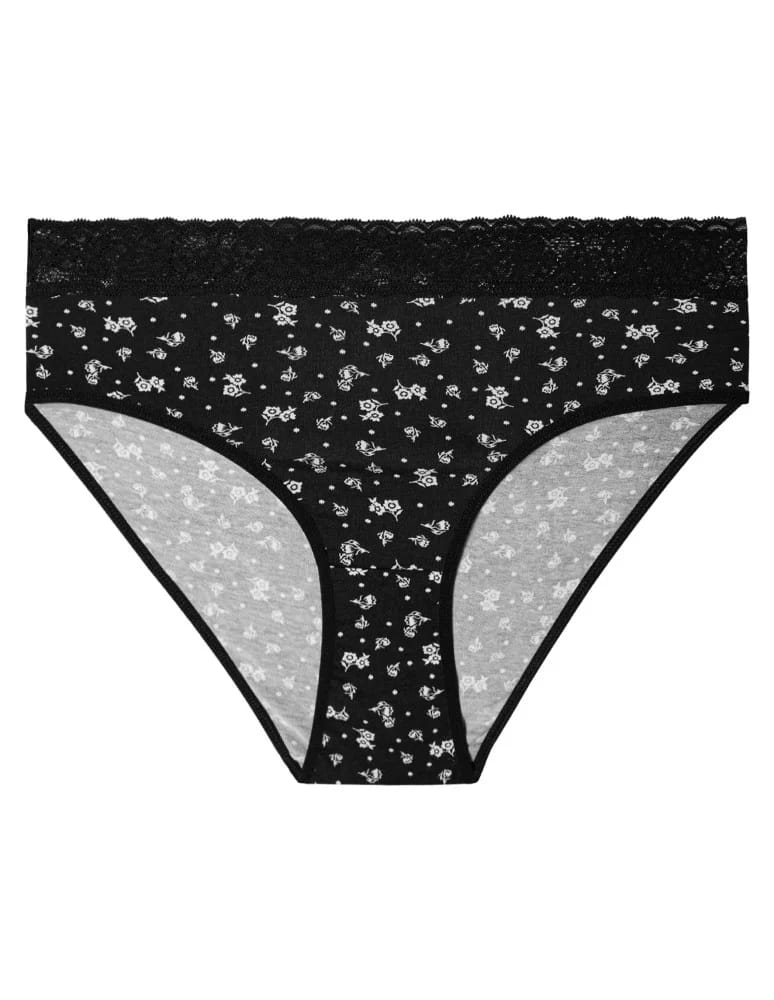 Majtki damskie - Damskie majtki figi bikini bawełniane wykończone koronką 4-pak WIELOKOLOROWY - produkt moraj.pl 7