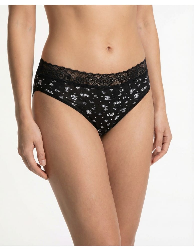 Majtki damskie - Damskie majtki figi bikini bawełniane wykończone koronką 4-pak WIELOKOLOROWY  - produkt moraj.pl 3