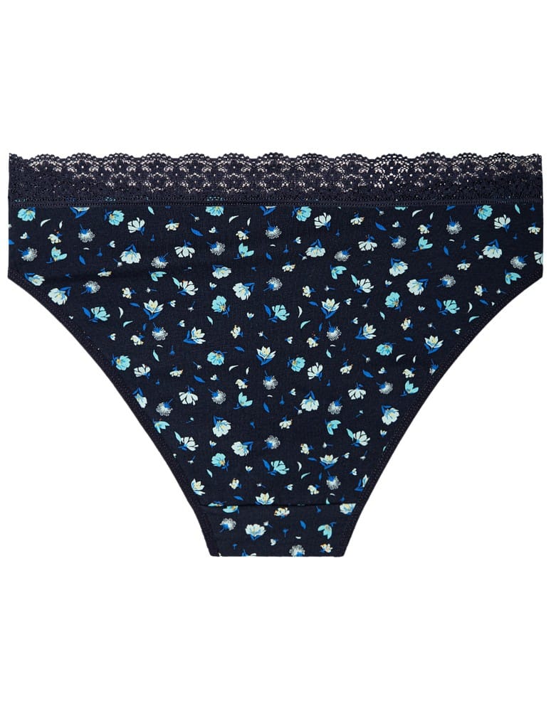 Majtki damskie - Majtki damskie figi bikini z elastycznym koronkowym pasem 4-pak WIELOKOLOROWY  - produkt moraj.pl 7