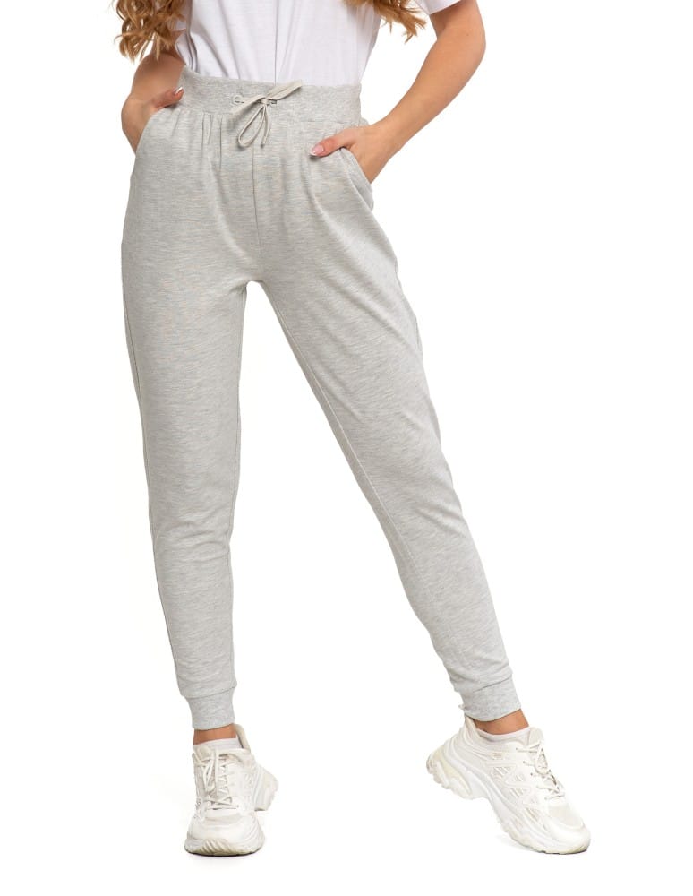 Spodnie damskie - Spodnie damskie dresowe basic JASNY SZARY  - produkt moraj.pl 2